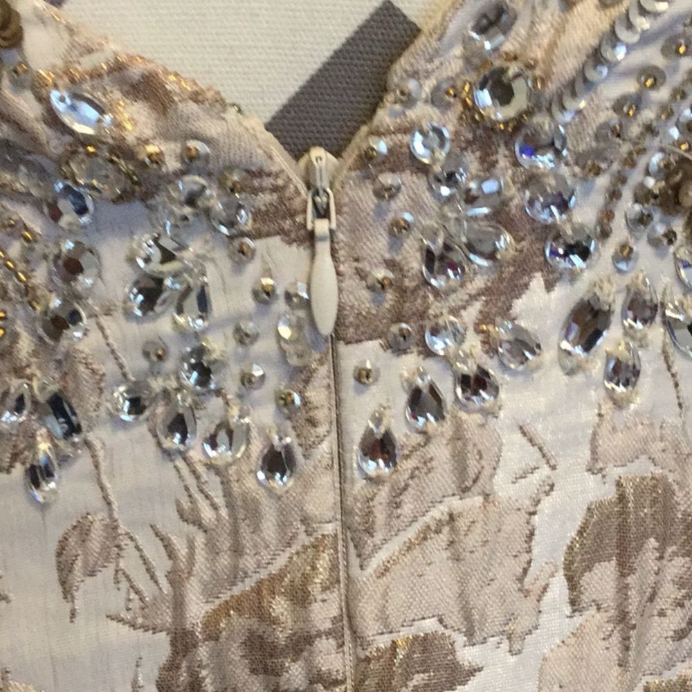 Aidan Mattox Metallic Jacquard Ball Gown - Picture 3 of 8